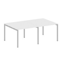 Metal System Quattro 4x4 40БП.ПРГ-2.1 (Белый/Серый) Переговорный стол, 2 столешницы на П-образном м/к