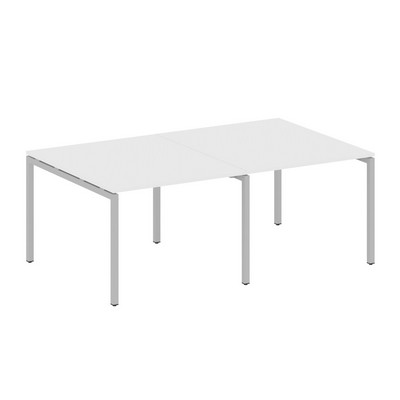 Metal System Quattro 4x4 40БП.ПРГ-2.1 (Белый/Серый) Переговорный стол, 2 столешницы на П-образном м/к