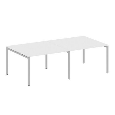 Metal System Quattro 4x4 40БП.ПРГ-2.2 (Белый/Серый) Переговорный стол, 2 столешницы на П-образном м/к