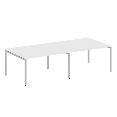 Metal System Quattro 4x4 40БП.ПРГ-2.3 (Белый/Серый) Переговорный стол, 2 столешницы на П-образном м/к