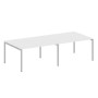 Metal System Quattro 4x4 40БП.ПРГ-2.3 (Белый/Серый) Переговорный стол, 2 столешницы на П-образном м/к