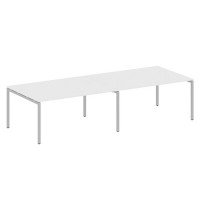 Metal System Quattro 4x4 40БП.ПРГ-2.4 (Белый/Серый) Переговорный стол, 2 столешницы на П-образном м/к
