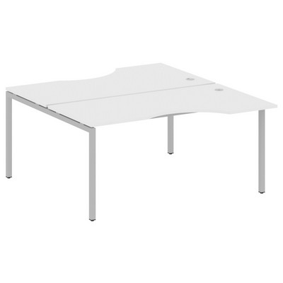 Metal System Quattro 4x4 40БП.РАС-СА-2.1 (Белый/Серый) Рабочая станция криволинейная на П-образном м/к