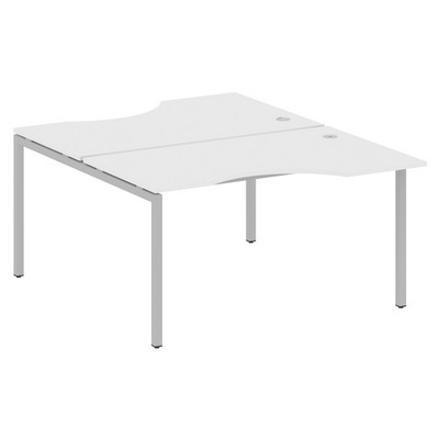 Metal System Quattro 4x4 40БП.РАС-СА-2.2 (Белый/Серый) Рабочая станция криволинейная на П-образном м/к