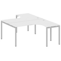 Metal System Quattro 4x4 40БП.РАС-СА-2.4 (Белый/Серый) Рабочая станция криволинейная на П-образном м/к
