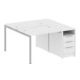 Metal System Quattro 4x4 40БП.РС-СТП-2.1 (Белый/Серый) Рабочая станция на П-образном м/к с опорной тумбой