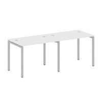 Metal System Quattro 4x4 40БП.СМ-2.1 (Белый/Серый) Рабочая станция на 2 раб.места на П-образном м/к