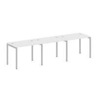 Metal System Quattro 4x4 40БП.СМ-3.1 (Белый/Серый) Рабочая станция на 3 раб.места на П-образном м/к