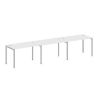 Metal System Quattro 4x4 40БП.СМ-3.2 (Белый/Серый) Рабочая станция на 3 раб.места на П-образном м/к