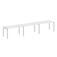 Metal System Quattro 4x4 40БП.СМ-3.3 (Белый/Серый) Рабочая станция на 3 раб.места на П-образном м/к