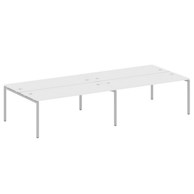 Metal System Quattro 4x4 40БП.СМ-4.5 (Белый/Серый) Рабочая станция на 4 раб.места на П-образном м/к