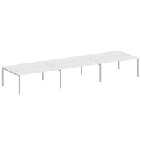 Metal System Quattro 4x4 40БП.СМ-6.5 (Белый/Серый) Рабочая станция на 6 раб.мест на П-образном м/к