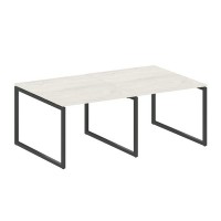 Metal System Quattro 4x4 40БО.ПРГ-2.1 (Дуб наварра/Антрацит) Переговорный стол, 2 столешницы на О-образном м/к