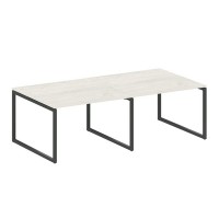 Metal System Quattro 4x4 40БО.ПРГ-2.2 (Дуб наварра/Антрацит) Переговорный стол, 2 столешницы на О-образном м/к