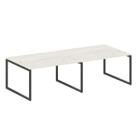 Metal System Quattro 4x4 40БО.ПРГ-2.3 (Дуб наварра/Антрацит) Переговорный стол, 2 столешницы на О-образном м/к