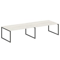 Metal System Quattro 4x4 40БО.ПРГ-2.5 (Дуб наварра/Антрацит) Переговорный стол, 2 столешницы на О-образном м/к