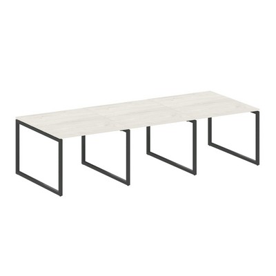 Metal System Quattro 4x4 40БО.ПРГ-3.1 (Дуб наварра/Антрацит) Переговорный стол, 3 столешницы на О-образном м/к