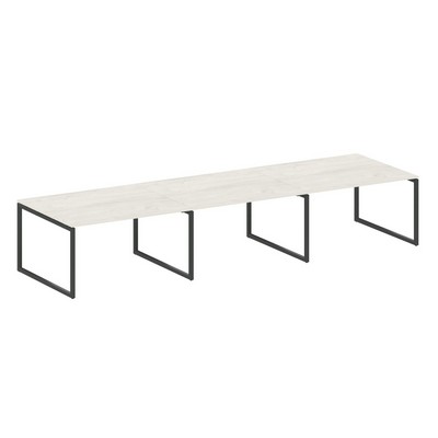 Metal System Quattro 4x4 40БО.ПРГ-3.3 (Дуб наварра/Черный) Переговорный стол, 3 столешницы на О-образном м/к