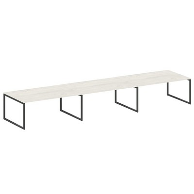 Metal System Quattro 4x4 40БО.ПРГ-3.5 (Дуб наварра/Черный) Переговорный стол, 3 столешницы на О-образном м/к