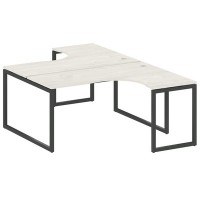 Metal System Quattro 4x4 40БО.РАС-СА-2.4 (Дуб наварра/Антрацит) Рабочая станция криволинейная на О-образном м/к