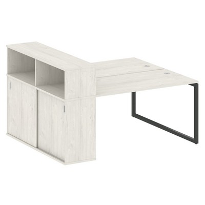 Metal System Quattro 4x4 40БО.РС-СШК-2.3 (Дуб наварра/Антрацит) Рабочая станция на О-образном м/к с опорным шкафом-купе