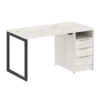 Metal System Quattro 4x4 40БО.РС-СТП -1.1 (Дуб наварра/Антрацит) Рабочая станция на О-образном м/к с опорной тумбой