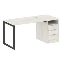 Metal System Quattro 4x4 40БО.РС-СТП -1.2 (Дуб наварра/Антрацит) Рабочая станция на О-образном м/к с опорной тумбой