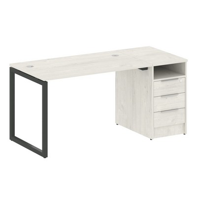 Metal System Quattro 4x4 40БО.РС-СТП -1.2 (Дуб наварра/Антрацит) Рабочая станция на О-образном м/к с опорной тумбой