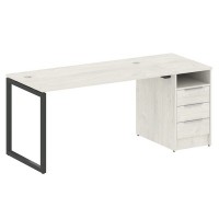 Metal System Quattro 4x4 40БО.РС-СТП -1.3 (Дуб наварра/Антрацит) Рабочая станция на О-образном м/к с опорной тумбой