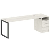 Metal System Quattro 4x4 40БО.РС-СТП -1.5 (Дуб наварра/Антрацит) Рабочая станция на О-образном м/к с опорной тумбой