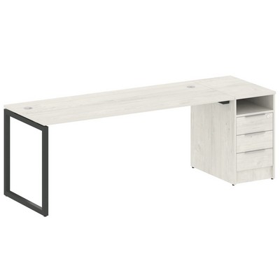 Metal System Quattro 4x4 40БО.РС-СТП -1.5 (Дуб наварра/Антрацит) Рабочая станция на О-образном м/к с опорной тумбой