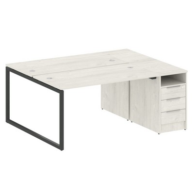 Metal System Quattro 4x4 40БО.РС-СТП-2.3 (Дуб наварра/Антрацит) Рабочая станция на О-образном м/к с опорной тумбой