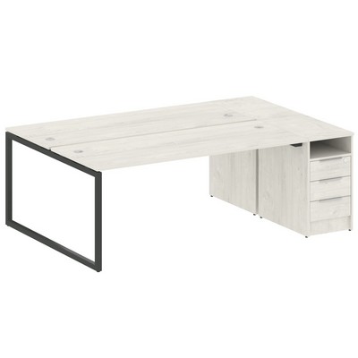 Metal System Quattro 4x4 40БО.РС-СТП-2.5 (Дуб наварра/Антрацит) Рабочая станция на О-образном м/к с опорной тумбой