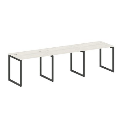 Metal System Quattro 4x4 40БО.СМ-3.1 (Дуб наварра/Антрацит) Рабочая станция на 3 раб.места на О-образном м/к