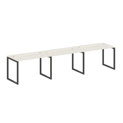 Metal System Quattro 4x4 40БО.СМ-3.2 (Дуб наварра/Антрацит) Рабочая станция на 3 раб.места на О-образном м/к