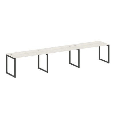 Metal System Quattro 4x4 40БО.СМ-3.3 (Дуб наварра/Антрацит) Рабочая станция на 3 раб.места на О-образном м/к