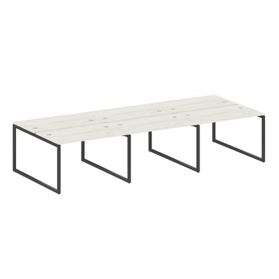 Metal System Quattro 4x4 40БО.СМ-6.2 (Дуб наварра/Антрацит) Рабочая станция на 6 раб.мест на О-образном м/к