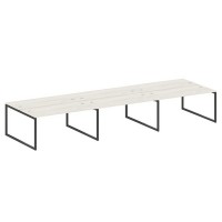 Metal System Quattro 4x4 40БО.СМ-6.4 (Дуб наварра/Антрацит) Рабочая станция на 6 раб.мест на О-образном м/к