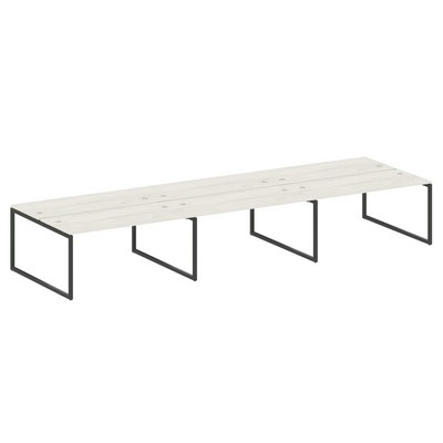 Metal System Quattro 4x4 40БО.СМ-6.4 (Дуб наварра/Антрацит) Рабочая станция на 6 раб.мест на О-образном м/к