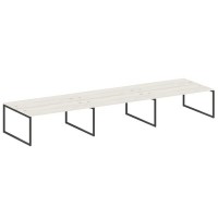 Metal System Quattro 4x4 40БО.СМ-6.5 (Дуб наварра/Антрацит) Рабочая станция на 6 раб.мест на О-образном м/к