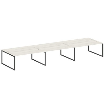 Metal System Quattro 4x4 40БО.СМ-6.5 (Дуб наварра/Антрацит) Рабочая станция на 6 раб.мест на О-образном м/к