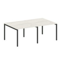 Metal System Quattro 4x4 40БП.ПРГ-2.1 (Дуб наварра/Антрацит) Переговорный стол, 2 столешницы на П-образном м/к