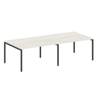 Metal System Quattro 4x4 40БП.ПРГ-2.3 (Дуб наварра/Антрацит) Переговорный стол, 2 столешницы на П-образном м/к