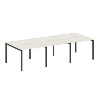 Metal System Quattro 4x4 40БП.ПРГ-3.1 (Дуб наварра/Антрацит) Переговорный стол, 3 столешницы на П-образном м/к