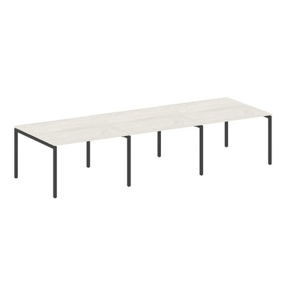 Metal System Quattro 4x4 40БП.ПРГ-3.2 (Дуб наварра/Антрацит) Переговорный стол, 3 столешницы на П-образном м/к