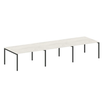 Metal System Quattro 4x4 40БП.ПРГ-3.3 (Дуб наварра/Черный) Переговорный стол, 3 столешницы на П-образном м/к