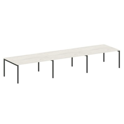 Metal System Quattro 4x4 40БП.ПРГ-3.4 (Дуб наварра/Антрацит) Переговорный стол, 3 столешницы на П-образном м/к