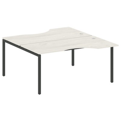 Metal System Quattro 4x4 40БП.РАС-СА-2.1 (Дуб наварра/Черный) Рабочая станция криволинейная на П-образном м/к