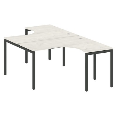 Metal System Quattro 4x4 40БП.РАС-СА-2.3 (Дуб наварра/Черный) Рабочая станция криволинейная на П-образном м/к