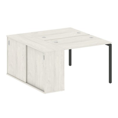 Metal System Quattro 4x4 40БП.РС-СШК-1.1 (Дуб наварра/Антрацит) Рабочая станция на П-образном м/к с опорным шкафом-купе